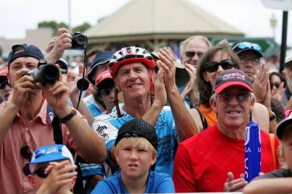 The large crowd made plenty of noise when the riders were presented with their respective jerseys.