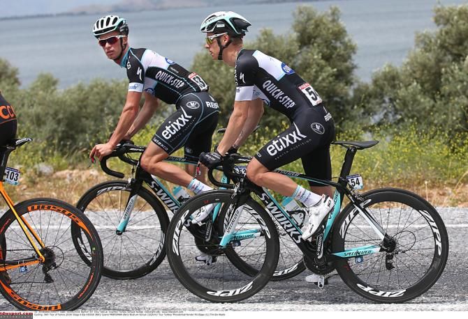 Omega Pharma-QuickStep teammates Iljo Keisse and Gianni Meersman during Stage 6 at the Tour of Turkey