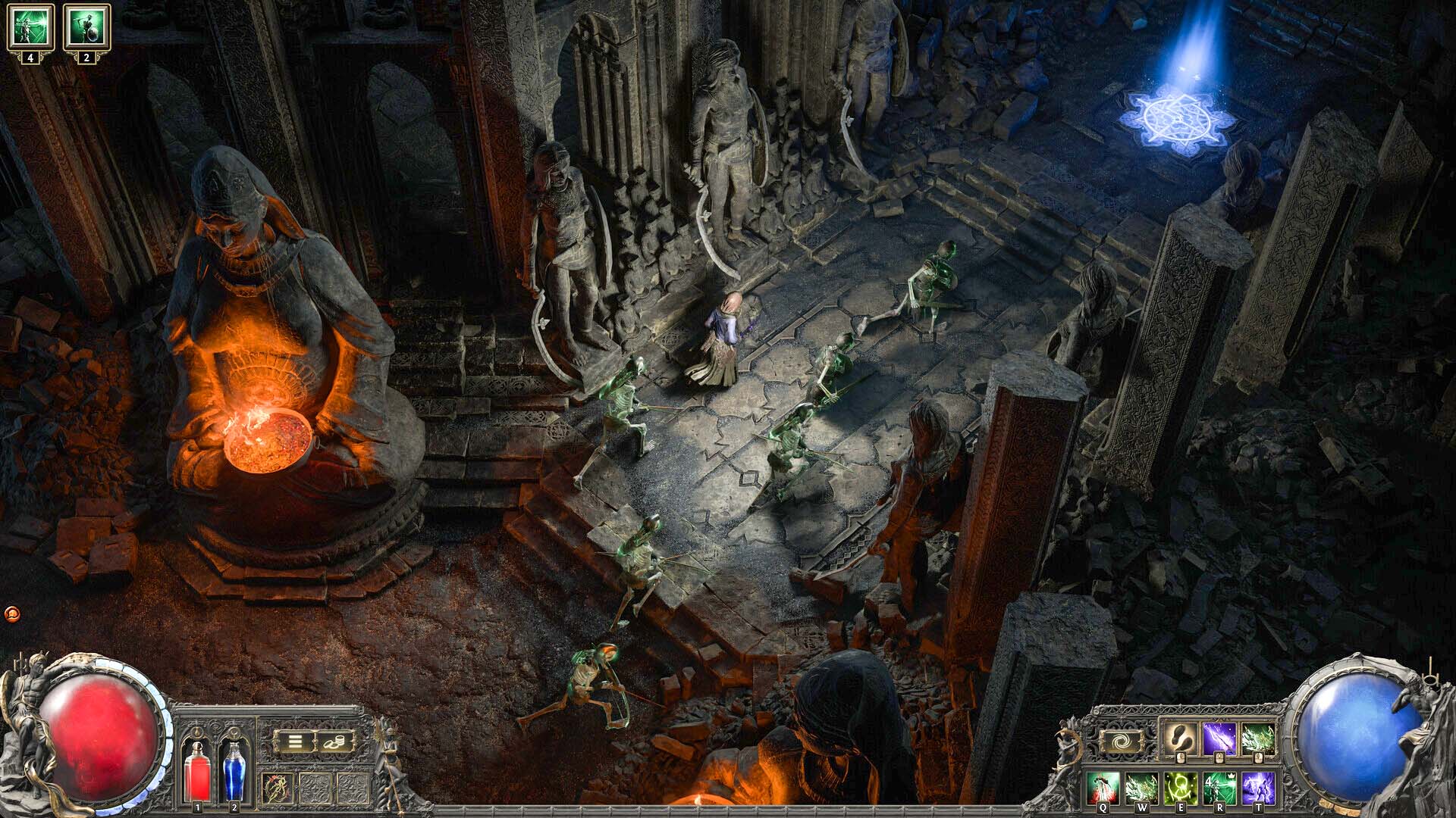 Screenshot of a dungeon in Path of Exile 2.