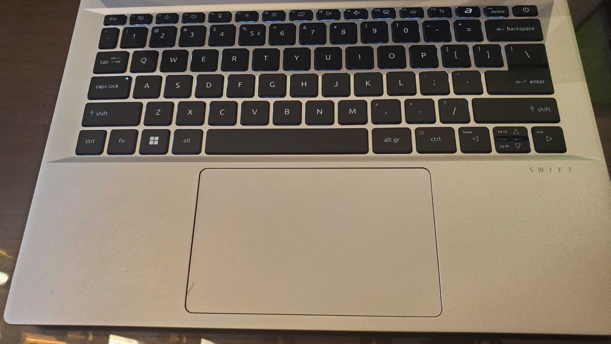 silver laptop
