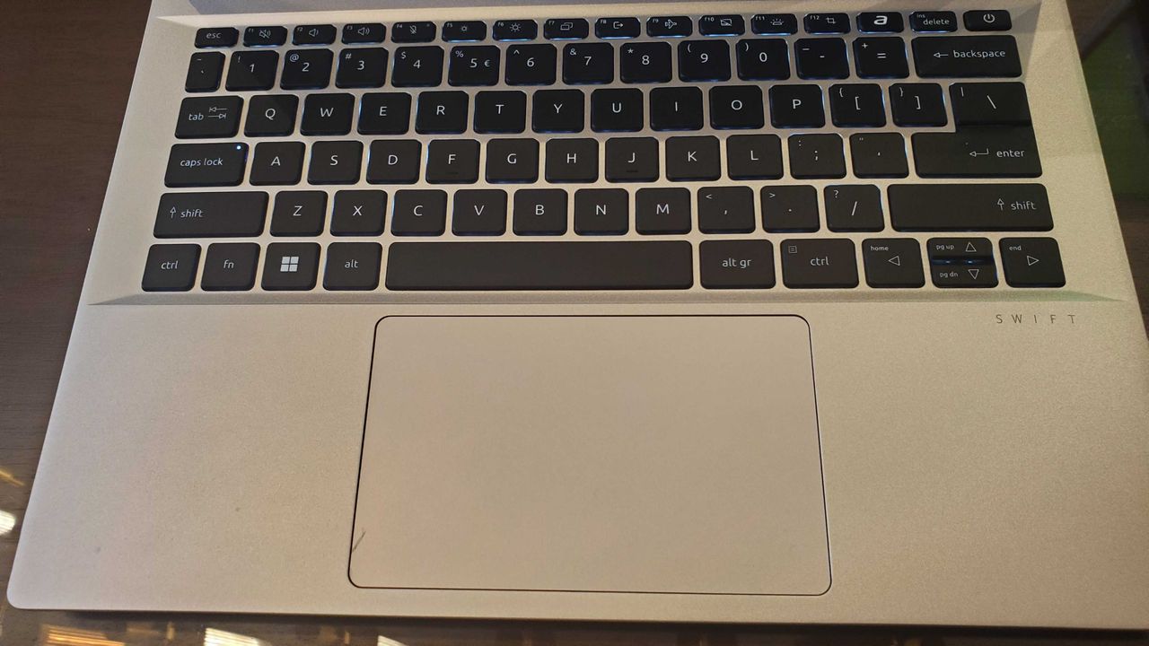silver laptop