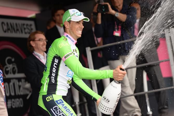 Marco Canola (Bardiani CSF) celebrates his Giro stage win