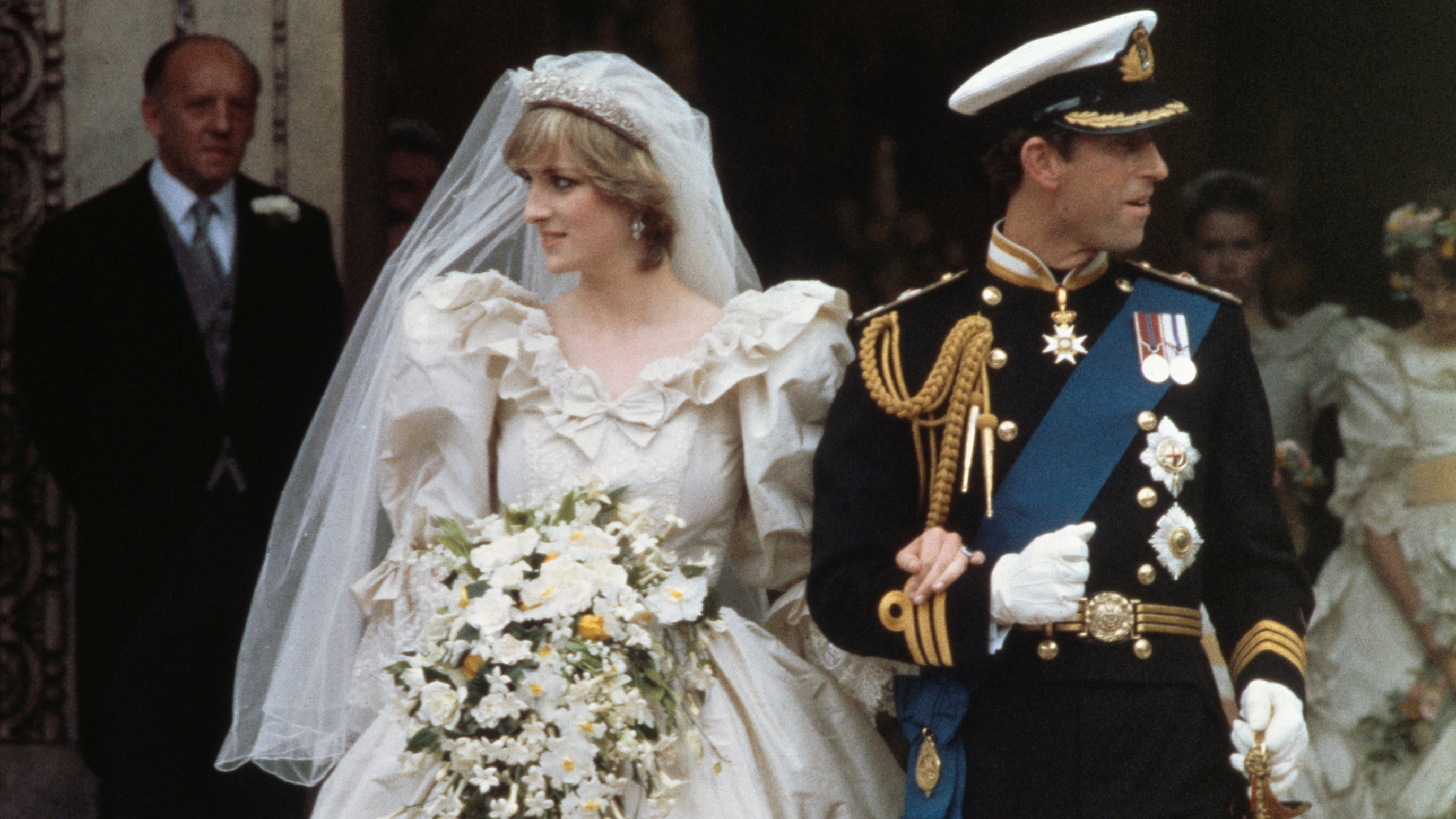 King Charles and Princess Diana stand outside St Paul's Cathedral in London, 29th July 1981