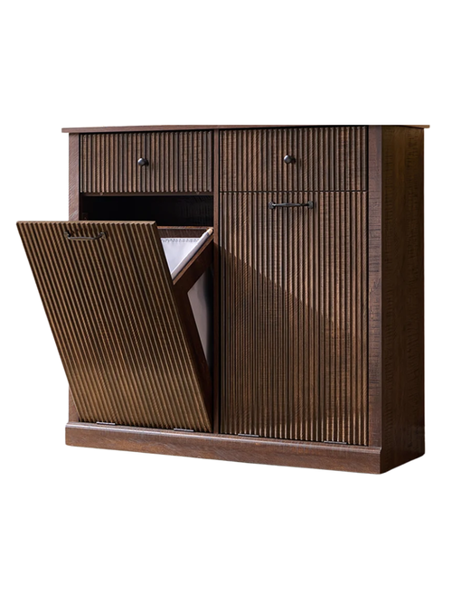 Tilt-Out Laundry Hamper Cabinet with Drawers