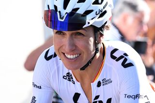Mavi Garcia of Spain and Team Liv Racing Teqfind prior to the 22nd GP de Plouay - Lorient- Agglomération Trophée Ceratizit 2023 a 159.6km one day race from Plouay to Plouay / #UCIWWT / on September 02, 2023 in Plouay, France. (Photo by Bruno Bade/Getty Images)