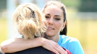 Kate Middleton hugging mum Sarah Renton whose daughter Issy was lost to suicide at 17