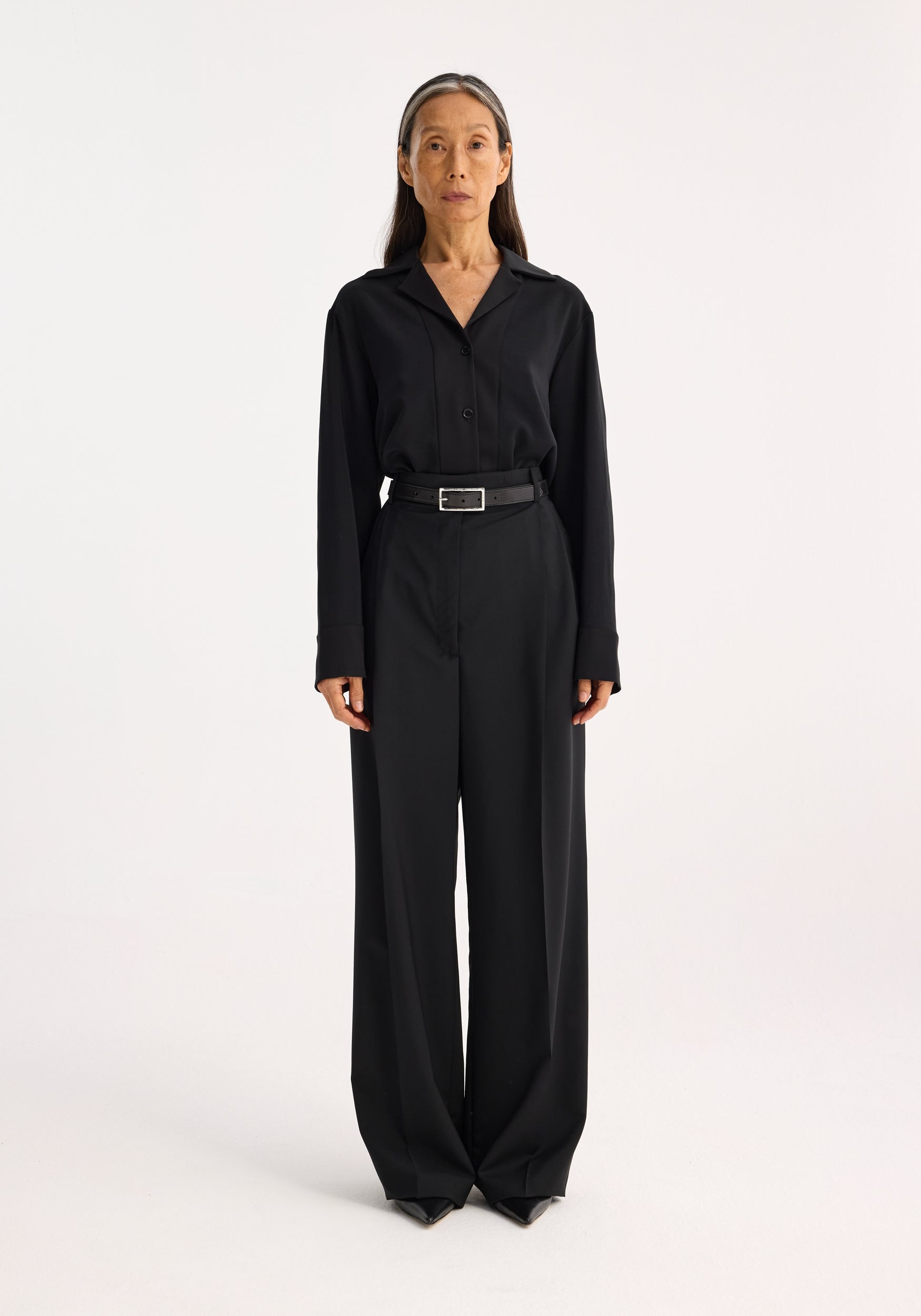 High-Waist Tailored Trousers | Black