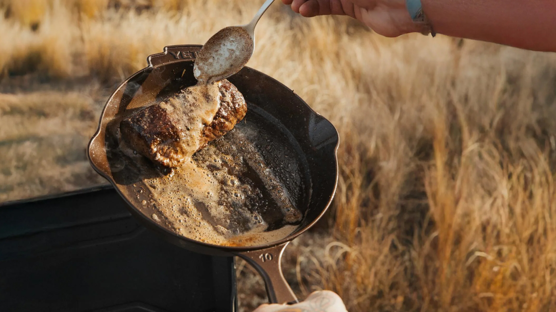 YETI Cast Iron Skillet in use