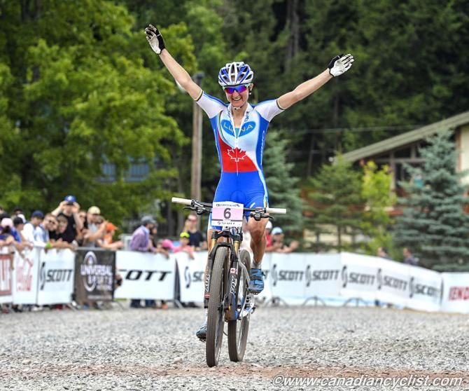 Catharine Pendrel (Luna Pro Team) wins the elite women's cross country World Cup in Windham