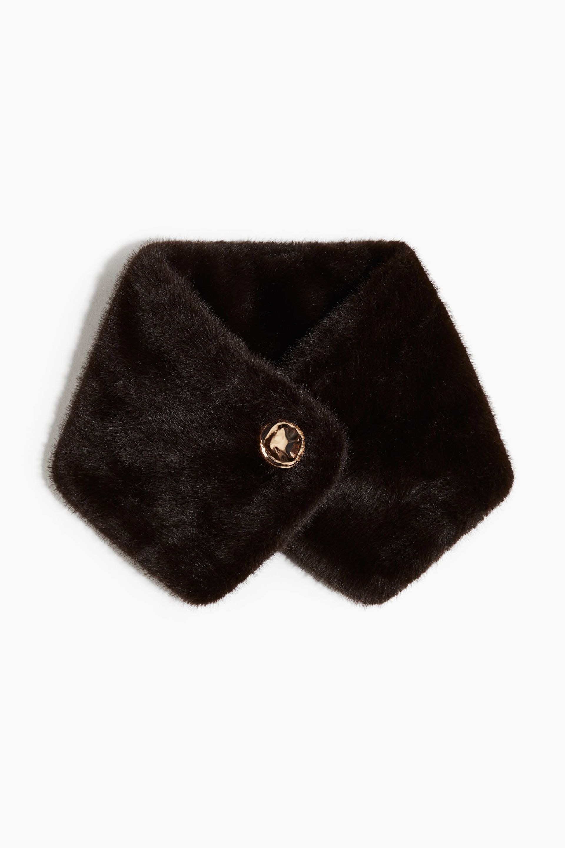 Button-Detail Scarf - Dark Brown