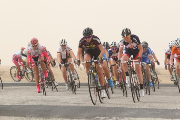 The bunch continually lost time to the leaders and the chase group