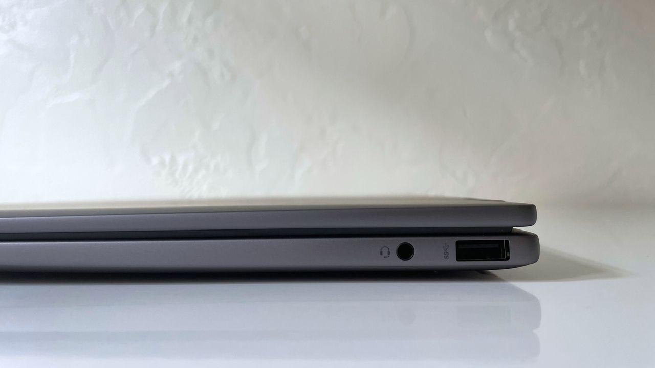 Close up of the ports on the right side of the HP Envy x360 2-in-1