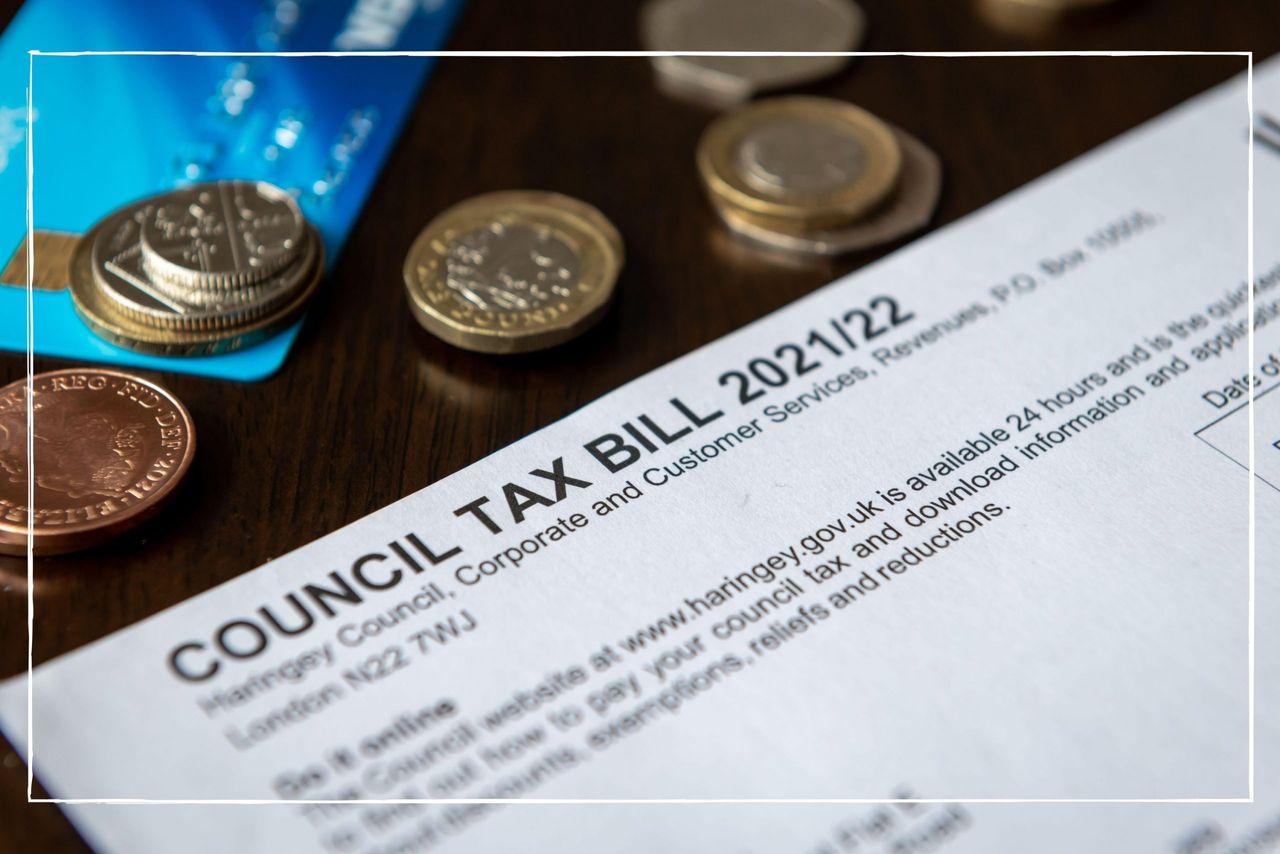 Council tax bill and pound coins