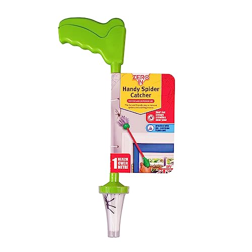 Zero in Handy Spider Catcher Safely and Humanly Remove Spiders and Insects From Your Home, Easy-To-Use 1 Meter Long Reach