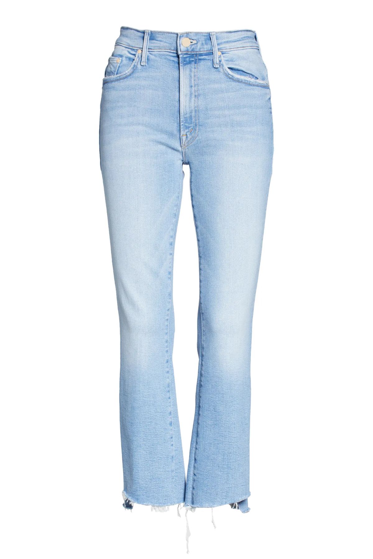 Mother The Insider High Waist Step Frayed Hem Crop Jeans