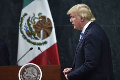 Donald Trump at a press conference in Mexico last week.