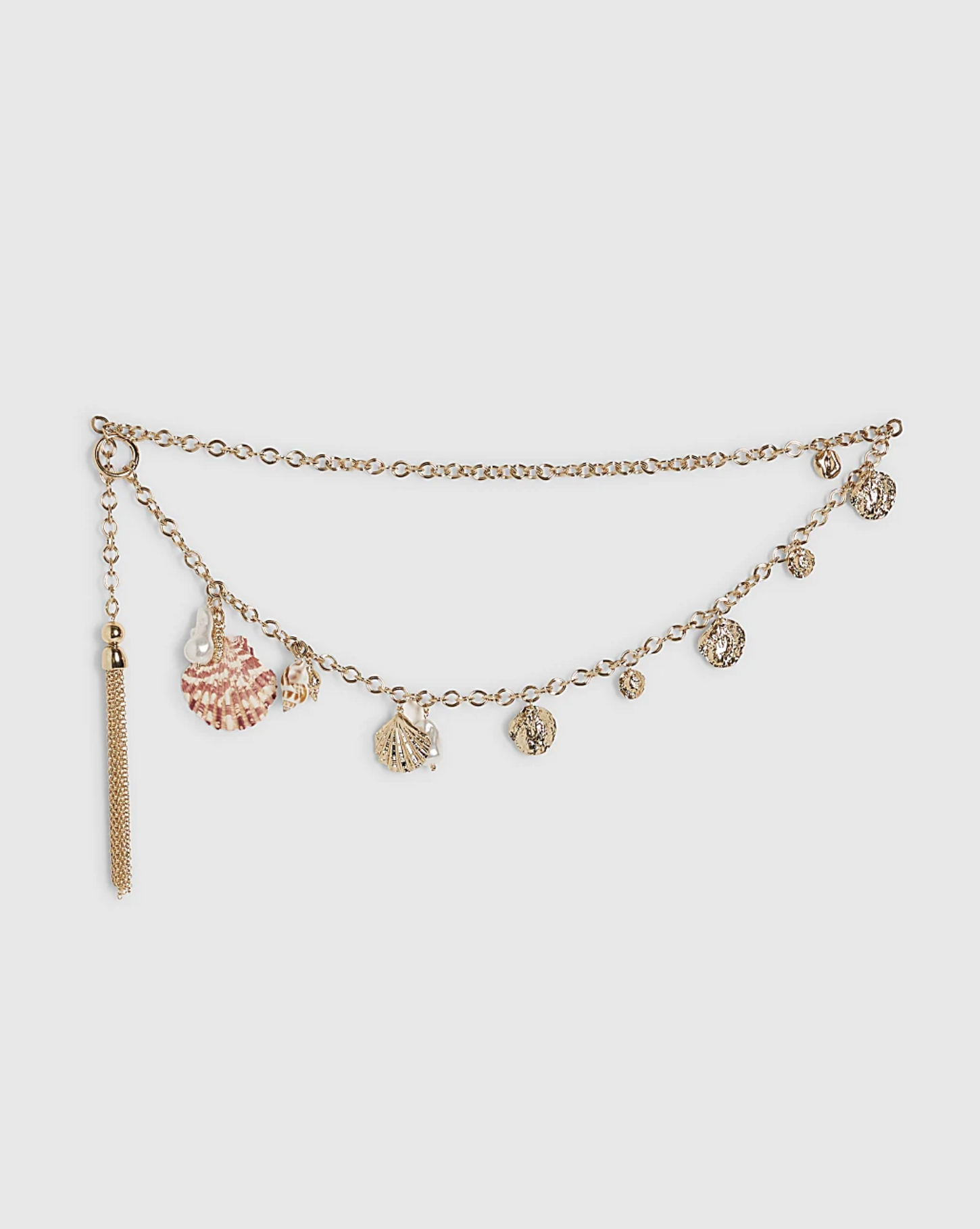 River Island, Gold Shell Coin Chain Belt