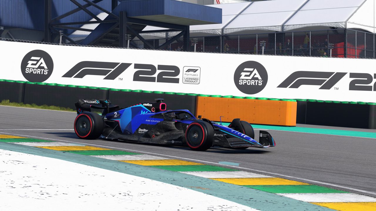 Screenshots from F1 22 showing various ray-traced effects on and off