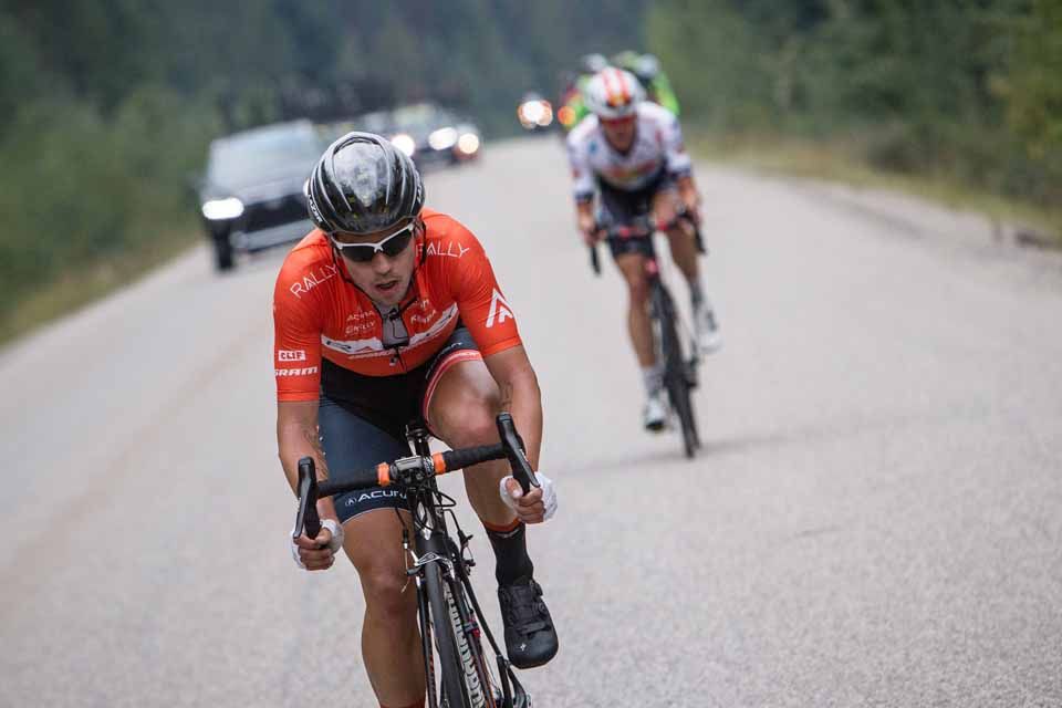 Evan Huffman (Rally Cycling) en route to victory on stage 1 of the Tour of Alberta.