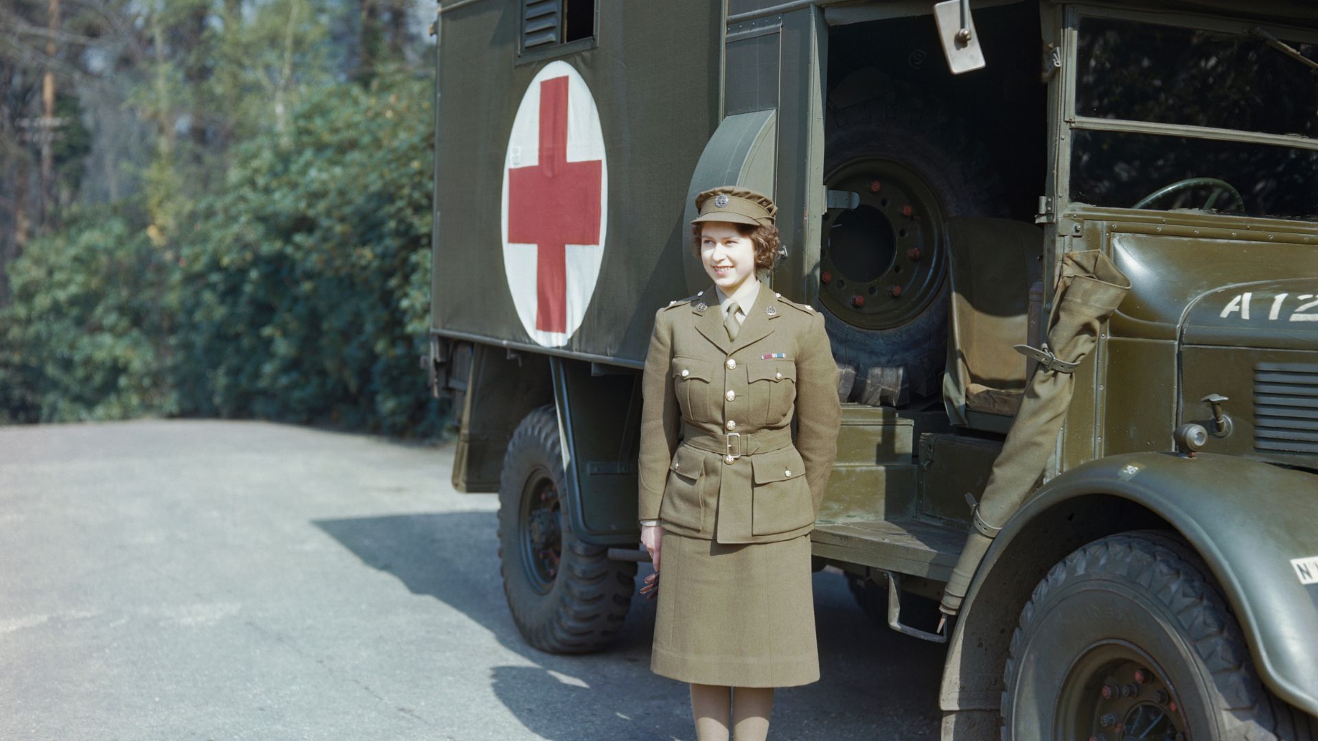 A young Queen Elizabeth II during her time in the Armed Forces