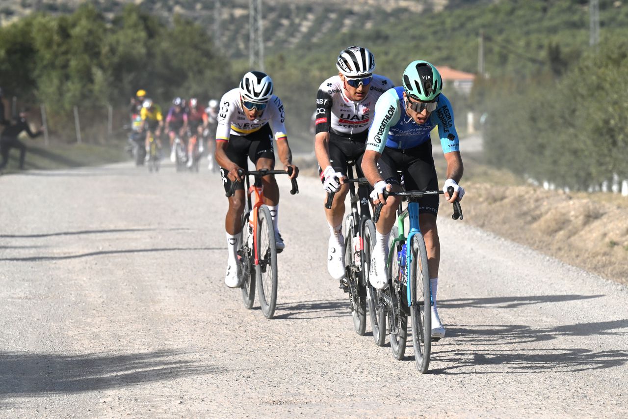 Egan Bernal as part of a move at the Clásica Jaén