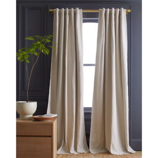 sand-colored black out curtains