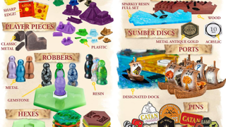 Wooden, plastic, and metal game add-ons for Catan