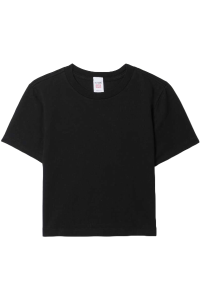 RE/DONE + Hanes Micro Cropped Cotton-Jersey T-shirt (Was $115) 