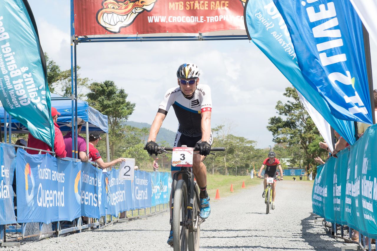 Urs Huber finished second on stage 1