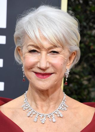 Helen Mirren arrives at the 77th Annual Golden Globe Awards attends the 77th Annual Golden Globe Awards at The Beverly Hilton Hotel on January 05, 2020 in Beverly Hills, California