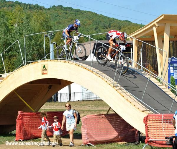 Racers encountered several flyovers on the course