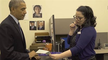 President Obama goes to the DMV