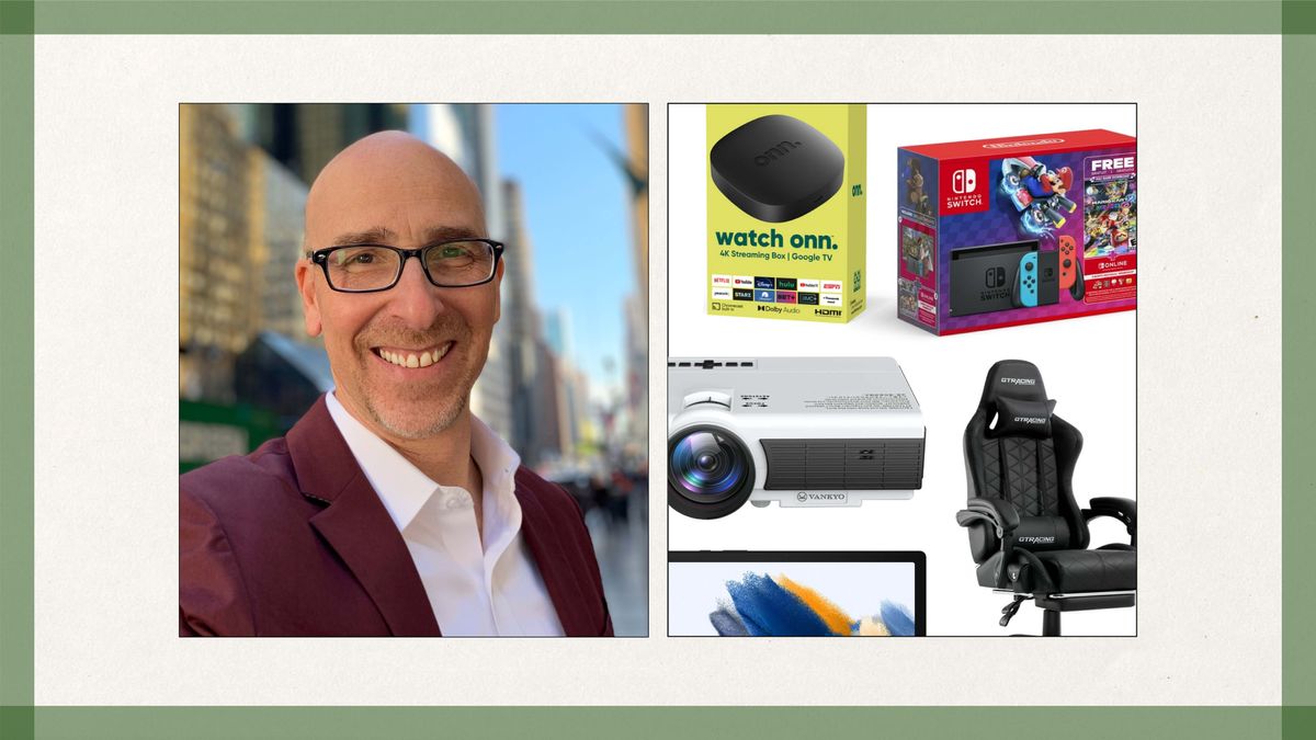 Lance Ulanoff&#039;s headshot with a collage of items