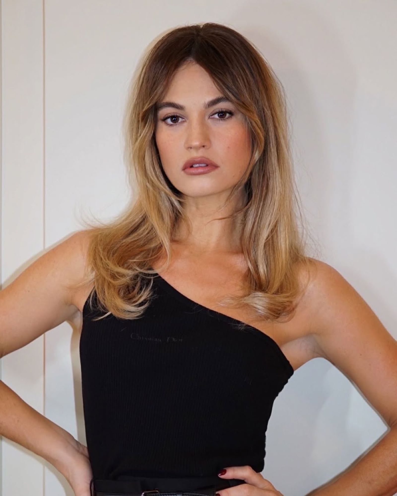 Balayage Hair Inspiration @cwoodhair Lily James with bouncy balayage hair