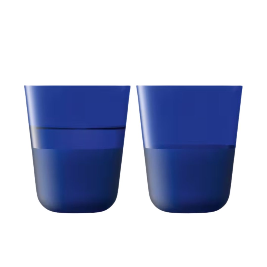 LSA International, Lsa International Arc Contrast Glass Tumbler, Set of 2, 380ml, Cobalt