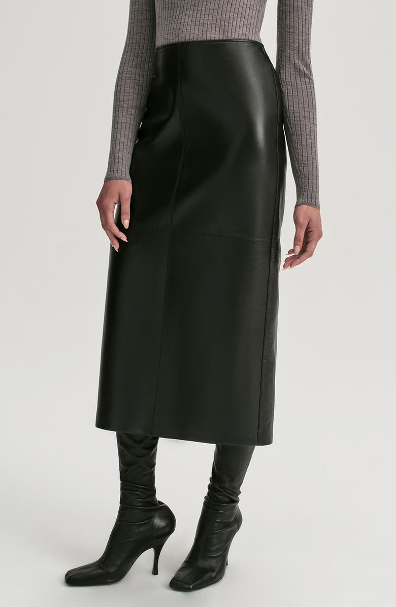 Marta Leather Midi Skirt