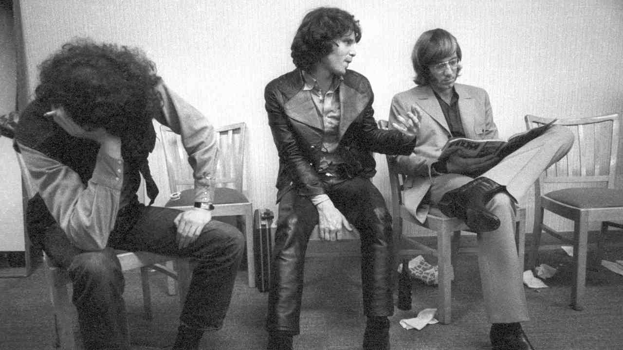 The Doors backstage at a gig in 1968