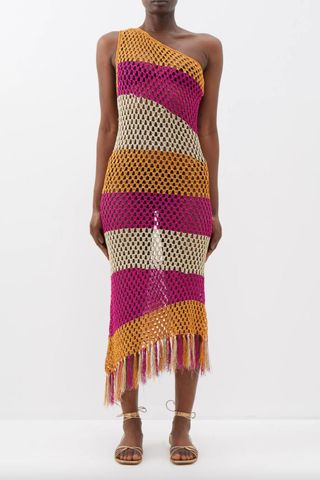 Best crochet dresses: Do Do Bar Or Hara one-shoulder tasselled crocheted dress