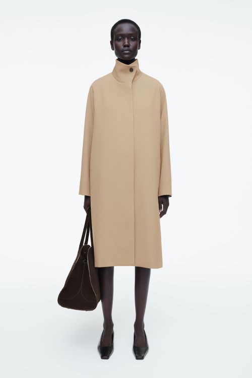 Trapeze Wool-Blend Long Coat