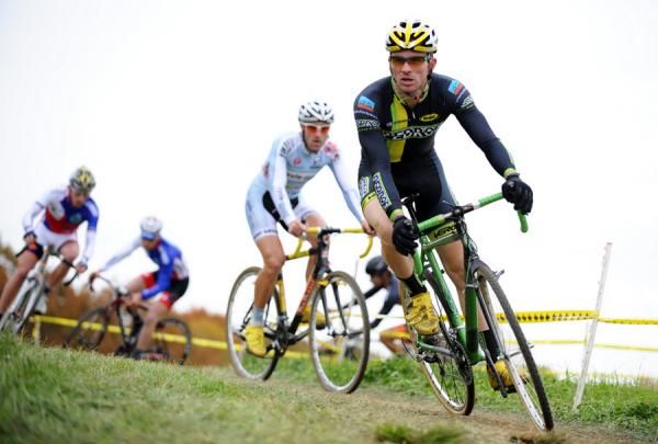 Dylan McNicholas (Pedro's) tried to ride the race off his wheel.