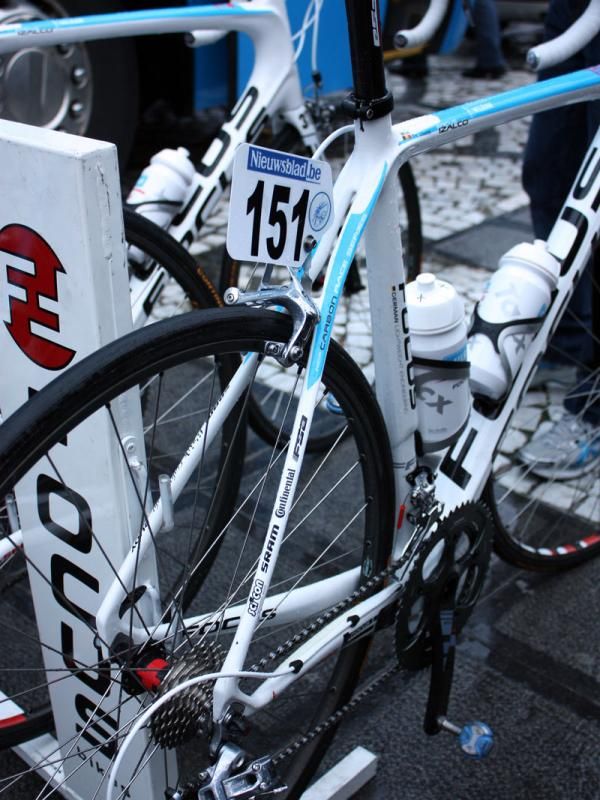 Slender stays on Milram's Focus Izalco presumably makes for a relatively comfortable ride.