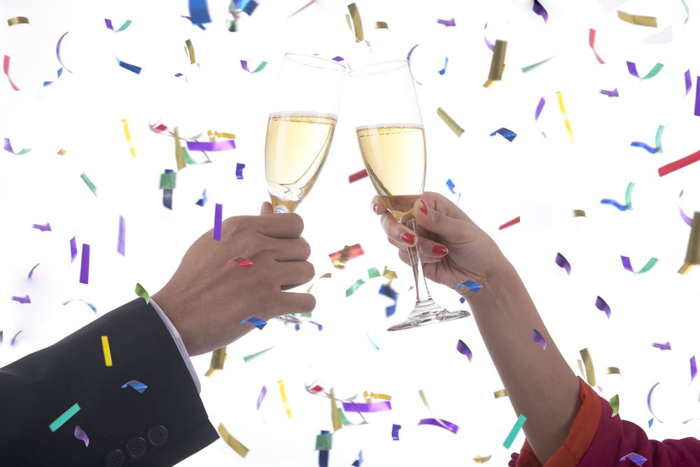 new year&#039;s resolution, new year&#039;s toast. champagne toast, health