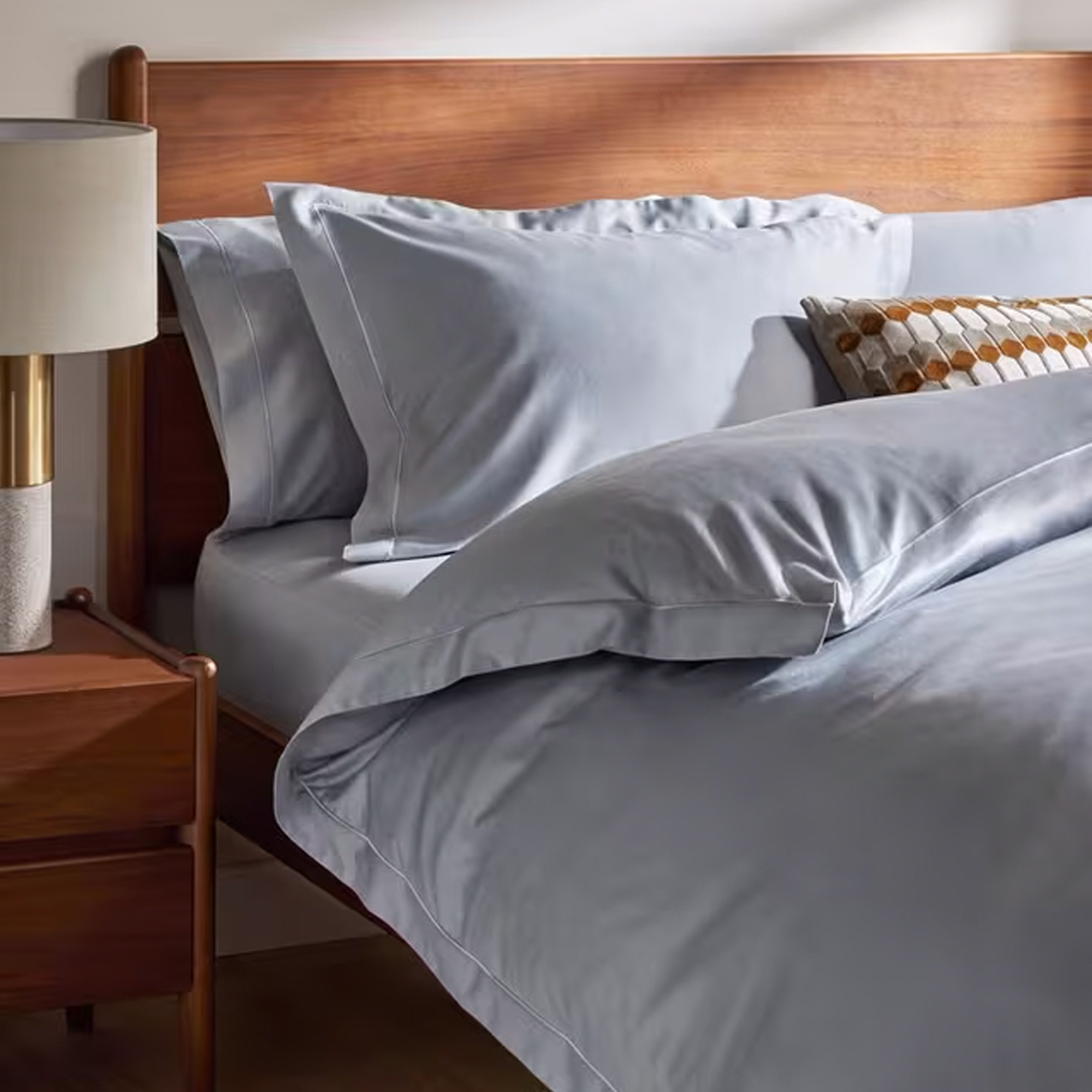 John Lewis, Soft & Silky Egyptian Cotton Sateen 400 Thread Count Deep Fitted Sheet