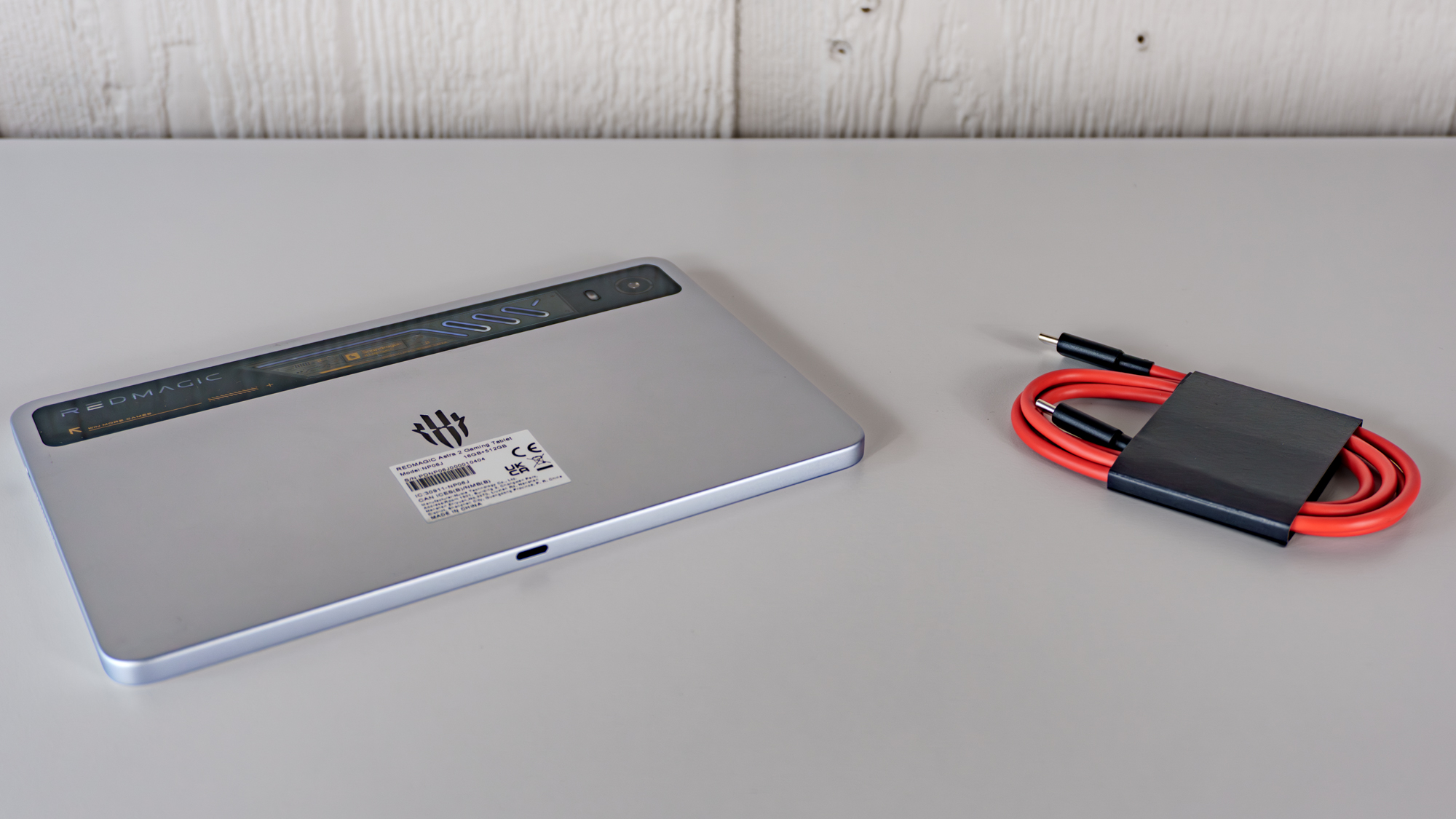 The RedMagic Astra 2 gaming tablet unboxed on a table