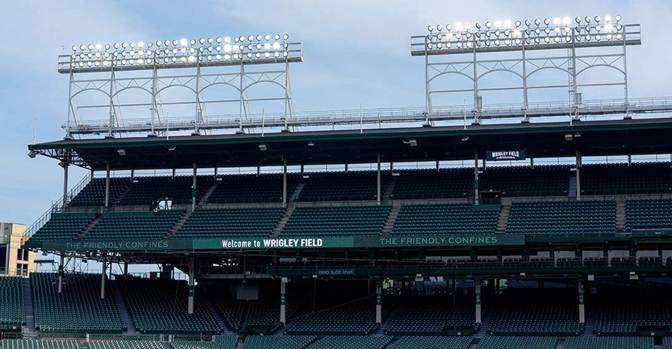 The new LED ribbon at Wrigley Field.
