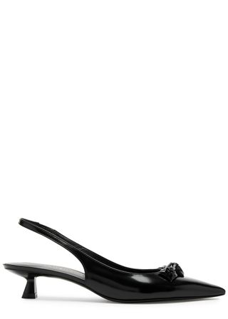 Rosie 35 Glossed Leather Slingback Pumps