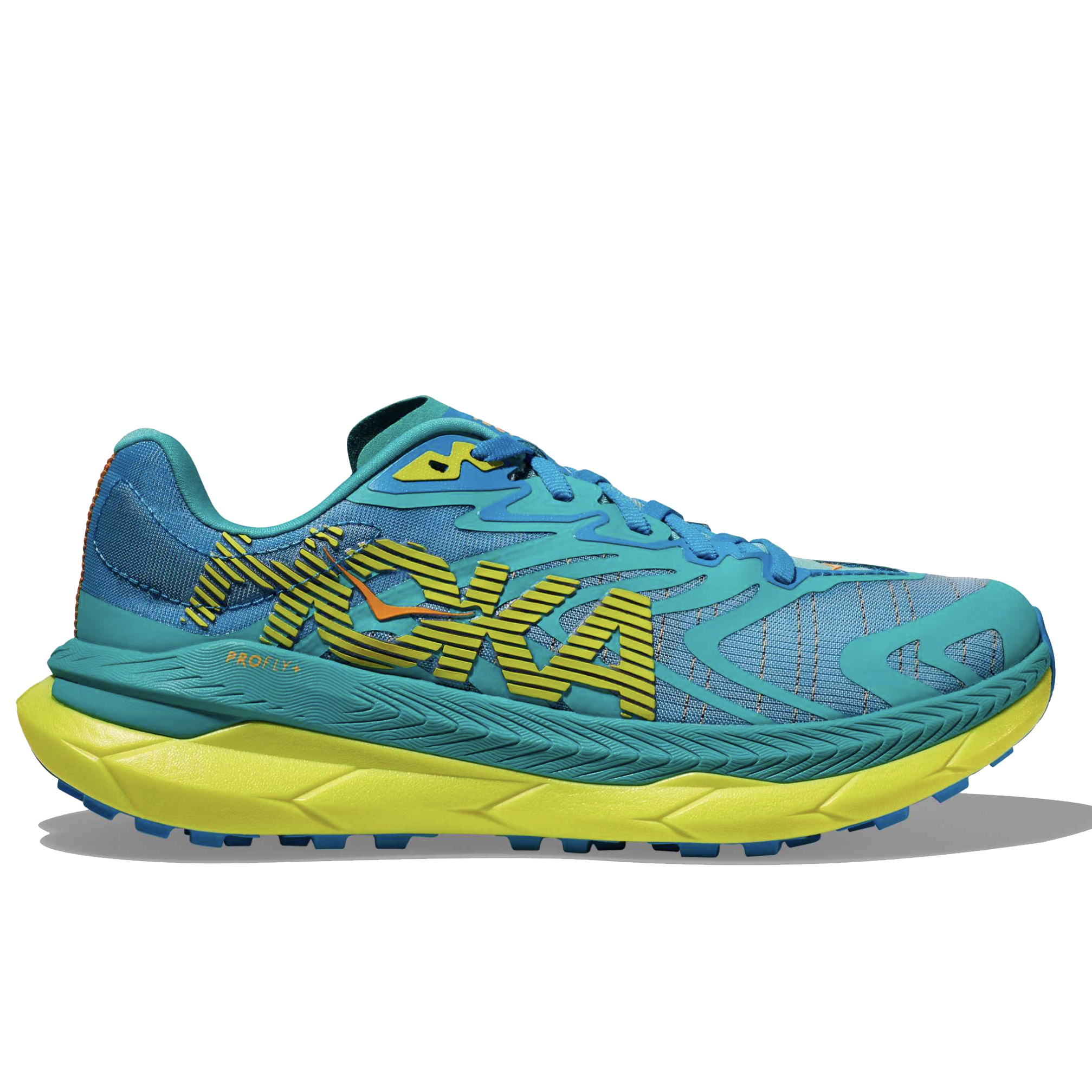 Hoka Tecton X trail running shoe on white background