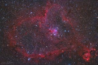 Heart Nebula IC 1805 captured by astrophotographer Miguel Claro from Cumeada Observatory, headquarters of Dark Sky Alqueva Reserve, Reguengos de Monsaraz, Portugal.