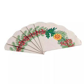 20 Lakeland Festive Foliage Wreath Scalloped Napkins