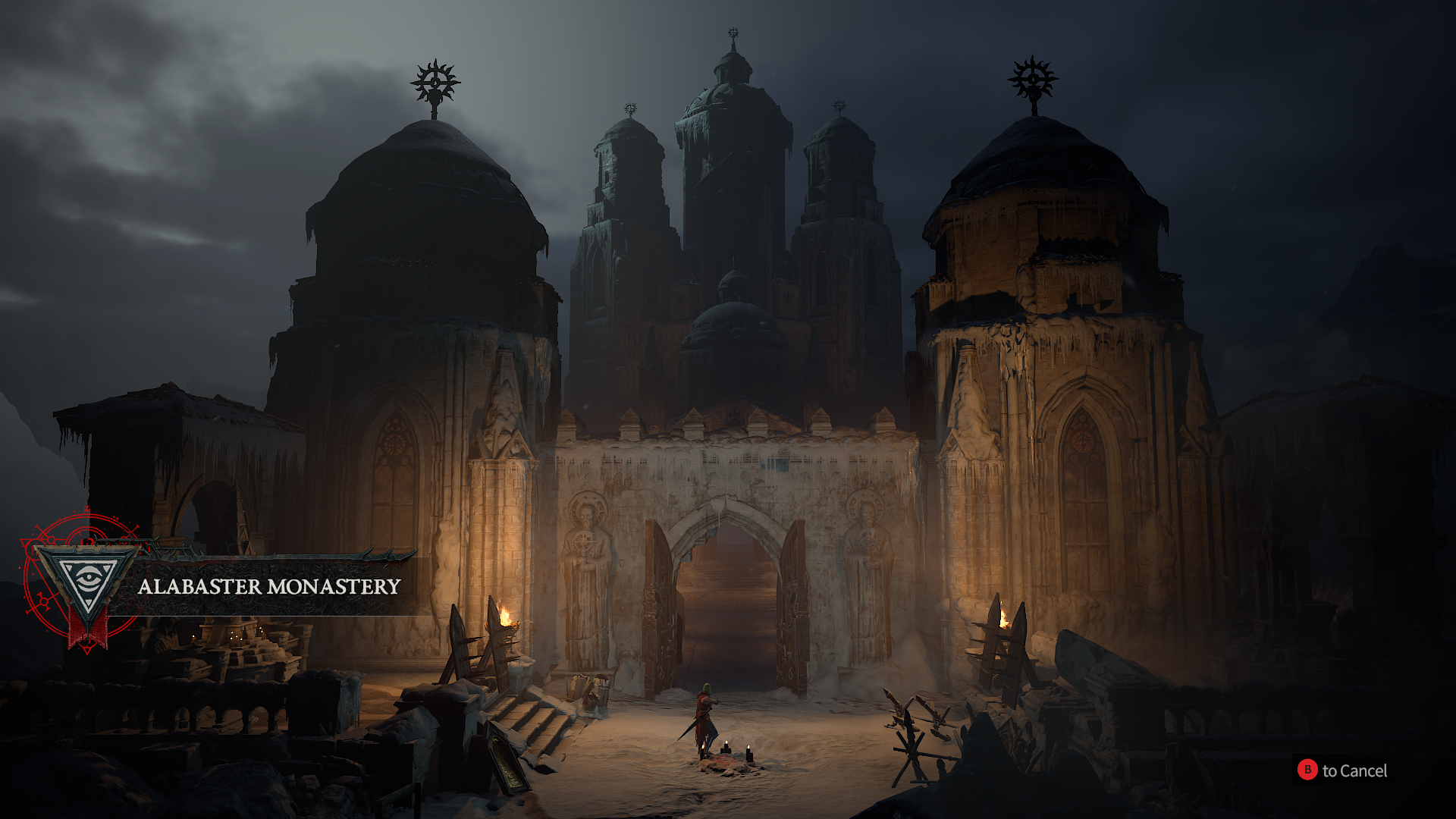 A towering cathedral in Diablo 4.